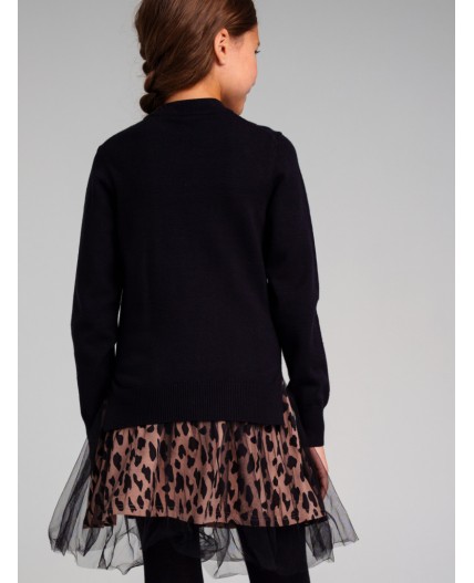 Джемпер трикотажный для девочек черный