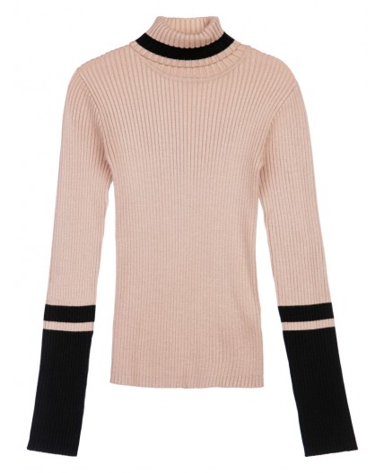 Водолазка трикотажная для девочек черный,бежевый