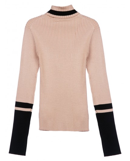 Водолазка трикотажная для девочек черный,бежевый