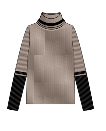 Водолазка трикотажная для девочек черный,бежевый