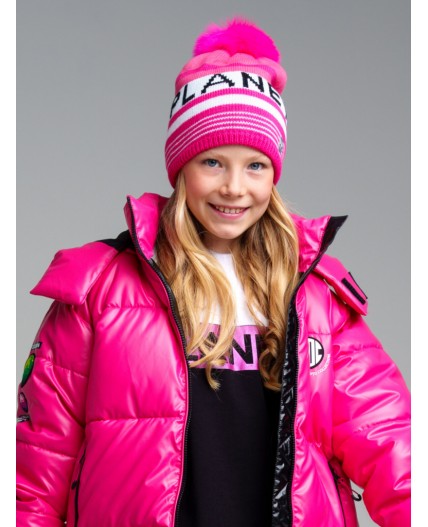 Шапка трикотажная для девочек разноцветный