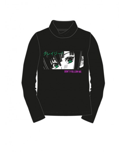 Водолазка трикотажная для девочек черный,разноцветный