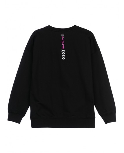 Толстовка трикотажная для девочек черный,белый