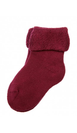 Носки детские трикотажные махровые для девочек малиновый