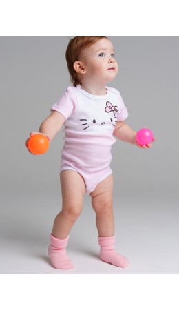 Носки детские трикотажные махровые для девочек розовый