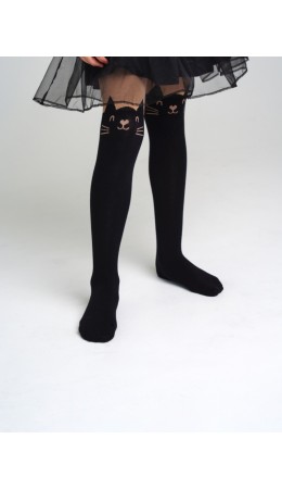 Колготки трикотажные для девочек бежевый,черный