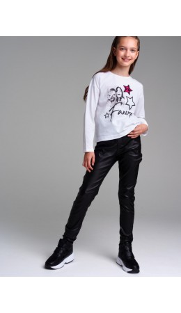 Брюки текстильные для девочек черный