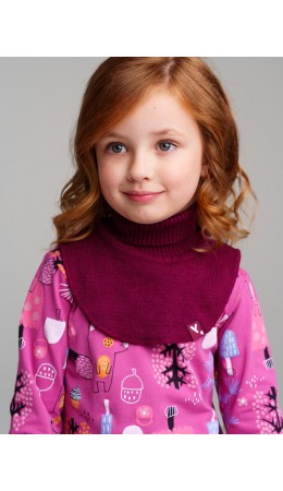 Воротник-манишка трикотажный для девочек малиновый