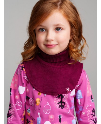 Воротник-манишка трикотажный для девочек малиновый