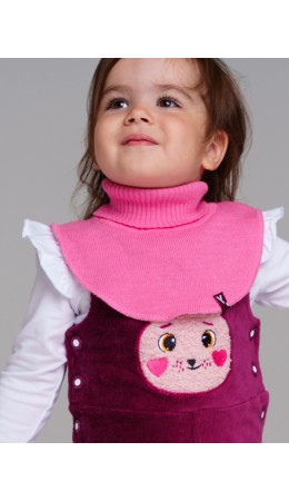 Воротник-манишка детский трикотажный для девочек светло-розовый