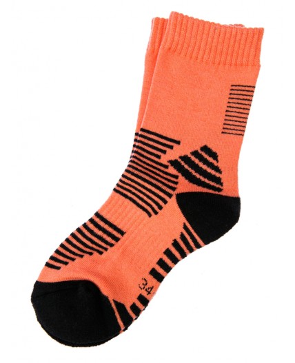 Термоноски трикотажные для девочек (низкие) черный,коралловый