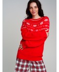 Джемпер трикотажный для женщин красный,белый