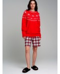 Джемпер трикотажный для женщин красный,белый