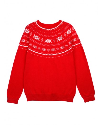 Джемпер трикотажный для женщин красный,белый