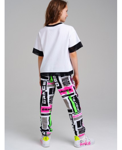 Брюки трикотажные для девочек разноцветный