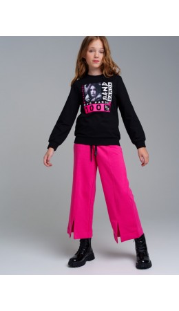Брюки трикотажные для девочек малиновый