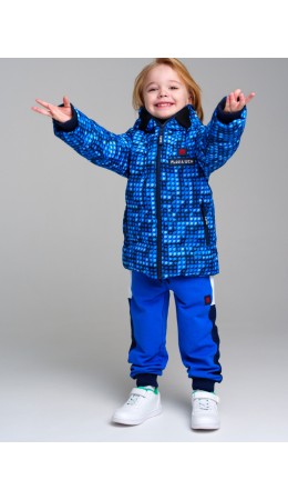 Куртка текстильная с полиуретановым покрытием для мальчиков голубой,черный