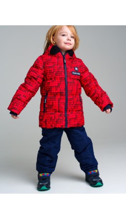 Куртка текстильная с полиуретановым покрытием для мальчиков красный,черный