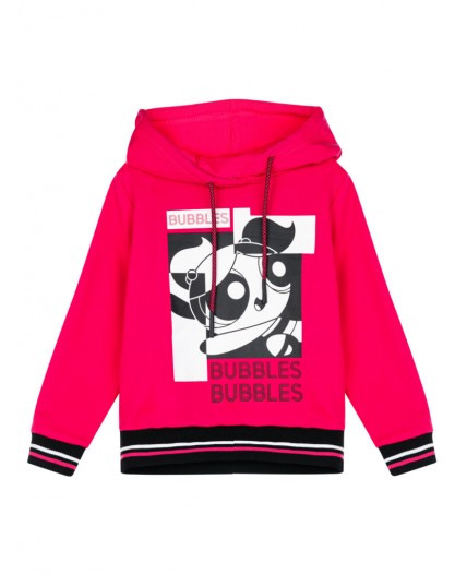 Толстовка трикотажная для девочек малиновый,черный