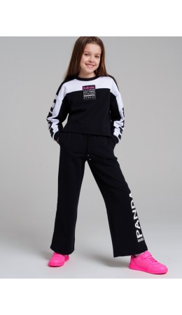 Брюки трикотажные для девочек черный
