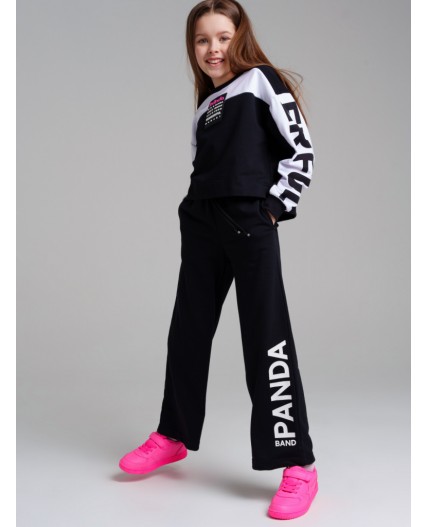 Брюки трикотажные для девочек черный