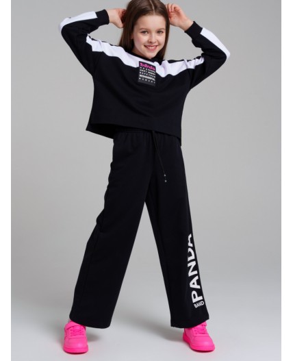 Брюки трикотажные для девочек черный