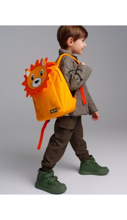 Рюкзак текстильный для мальчиков красный,оранжевый