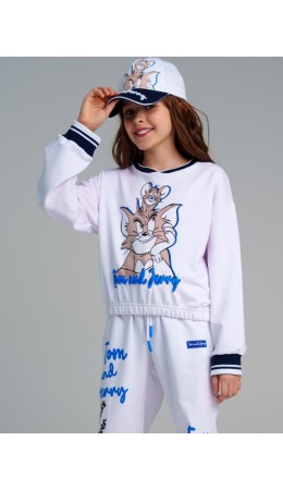 Толстовка трикотажная для девочек белый