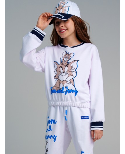 Толстовка трикотажная для девочек белый