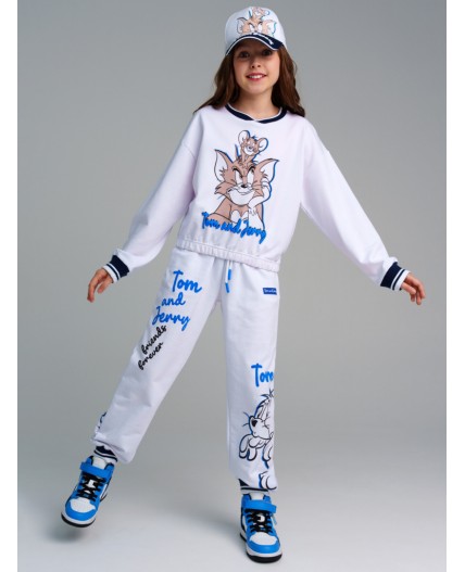 Толстовка трикотажная для девочек белый