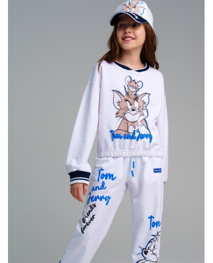 Толстовка трикотажная для девочек белый