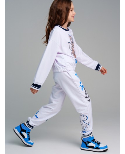 Толстовка трикотажная для девочек белый