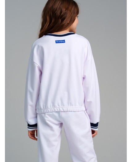 Толстовка трикотажная для девочек белый