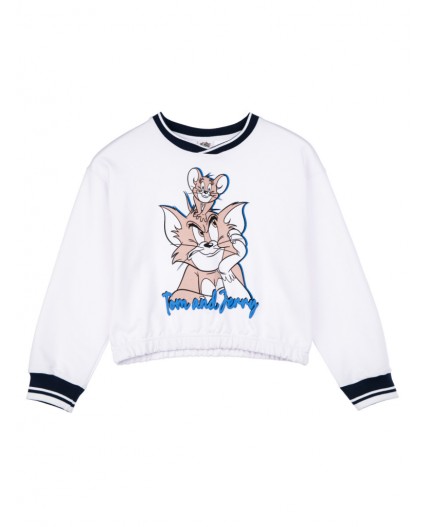 Толстовка трикотажная для девочек белый