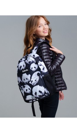 Рюкзак текстильный для девочек черный,белый