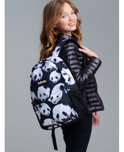 Рюкзак текстильный для девочек черный,белый