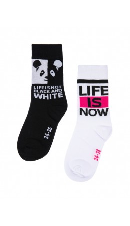 Носки трикотажные для девочек, 2 пары в комплекте белый,черный,розовый