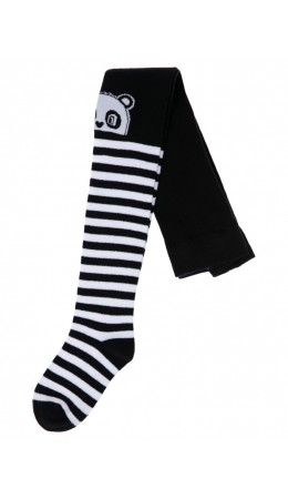 Колготки трикотажные для девочек черный,белый