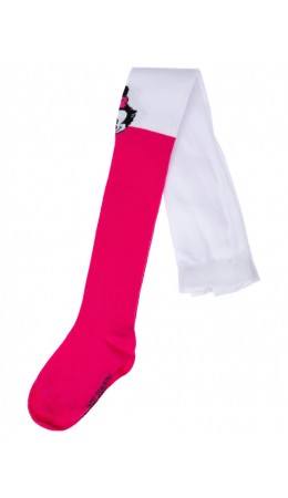 Колготки трикотажные для девочек белый,розовый