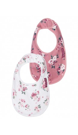 Нагрудник детский трикотажный для девочек, 2 шт в комплекте розовый,белый