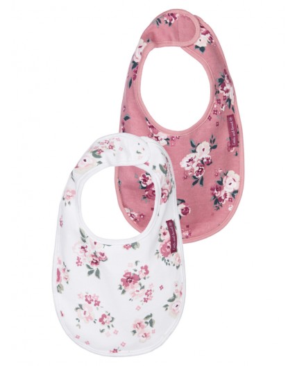 Нагрудник детский трикотажный для девочек, 2 шт в комплекте розовый,белый