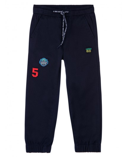 Брюки текстильные утепленные флисом для мальчиков тёмно-синий