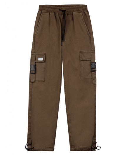 Брюки текстильные утепленные флисом для мальчиков темно-зеленый