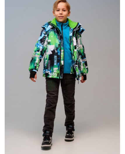 Куртка текстильная с полиуретановым покрытием для мальчиков разноцветный