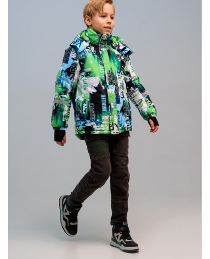 Куртка текстильная с полиуретановым покрытием для мальчиков разноцветный