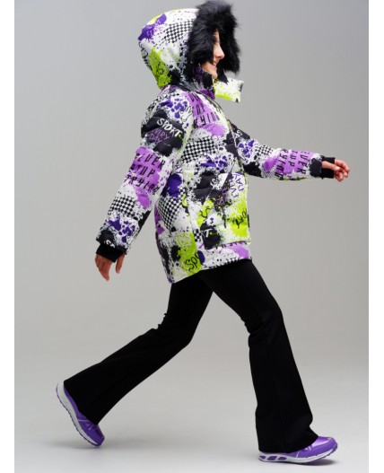 Куртка текстильная с полиуретановым покрытием для девочек разноцветный