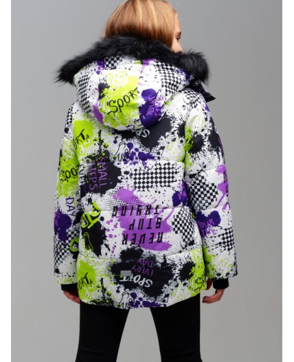 Куртка текстильная с полиуретановым покрытием для девочек разноцветный