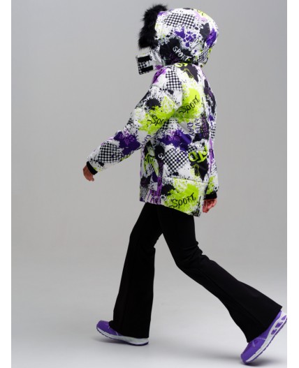 Куртка текстильная с полиуретановым покрытием для девочек разноцветный