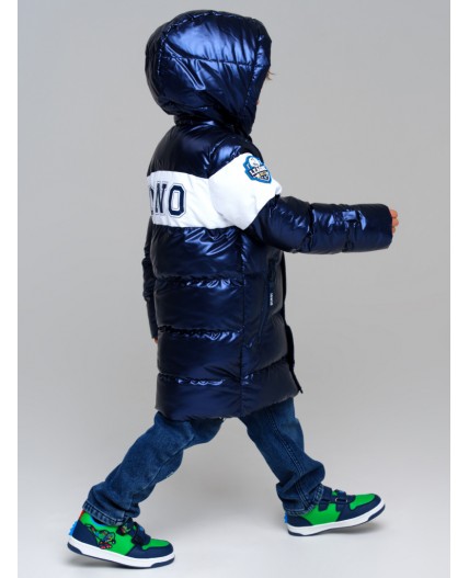 Пальто текстильное с полиуретановым покрытием для мальчиков тёмно-синий