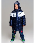 Пальто текстильное с полиуретановым покрытием для мальчиков тёмно-синий
